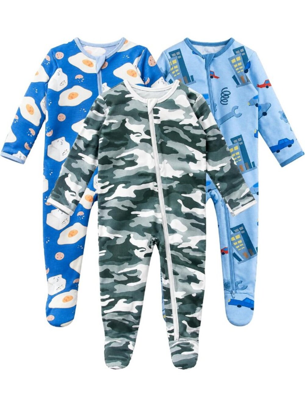 Cozy Baby Footed Bamboo Pajamas with 2-Way Zipper - Soft & Breathable Sleepwear